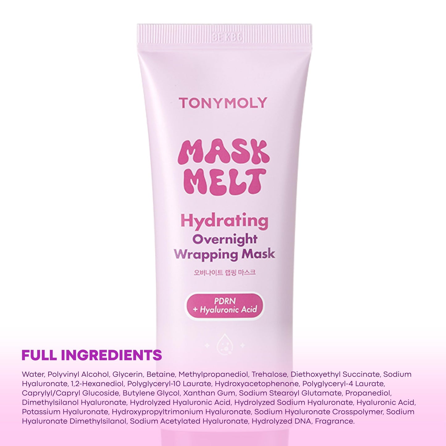 TONYMOLY Mask Melt PDRN + Hyaluronic Acid Wrapping Mask, Overnight Hydrating Face Mask with Second-Skin Technology for Firmness, Elasticity & Radiance, Deep Moisture Treatment, 2.7 fl oz