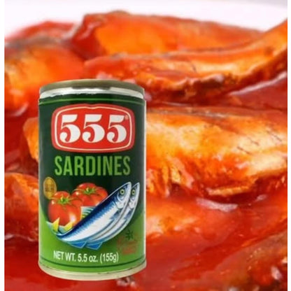 555 Sardines in Tomato Sauce 5.5oz (155g), 6 Pack