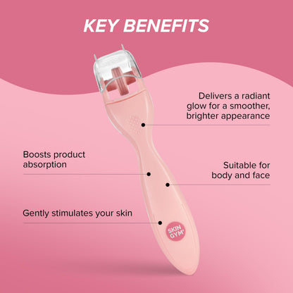 Skin Gym 3 Piece MicroRoller Set, Face and Body Microneedling Kit for Refined Texture & Enhanced Radiance