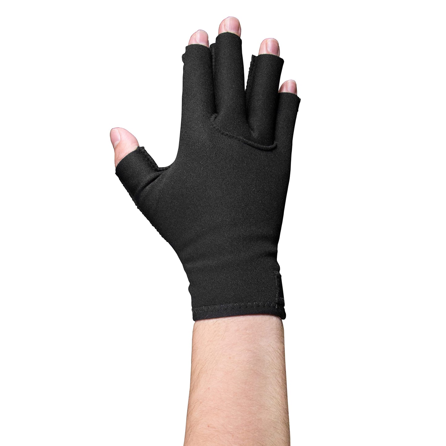 OTC Resting Splint Glove, 5 Finger Semi-Rigid Splints, Open Tips, Black, Right Hand, Large