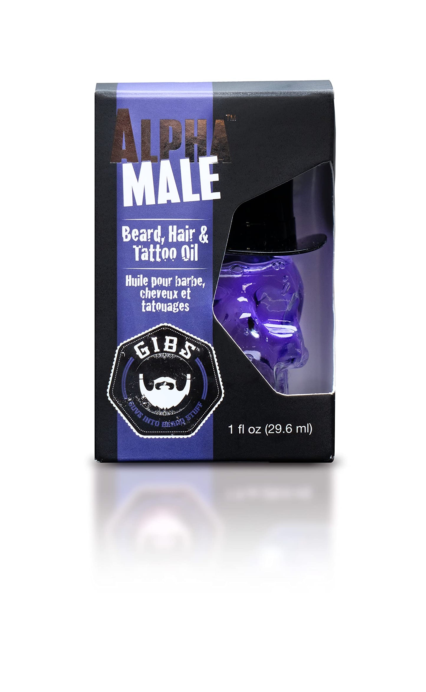 GIBS Grooming - Beard, Hair & Tattoo Oil (1 fl oz) Collectible Glass Bottle - Softens & Strengthens - Skin Moisturizer - Vitamin C - UV Shield - Travel Size - Beard Oil - Made in USA