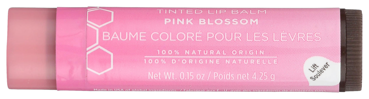 Burts Bees 100% Natural Tinted Lip Balm, Pink Blossom with Shea Butter & Botanical Waxes 1 Tube