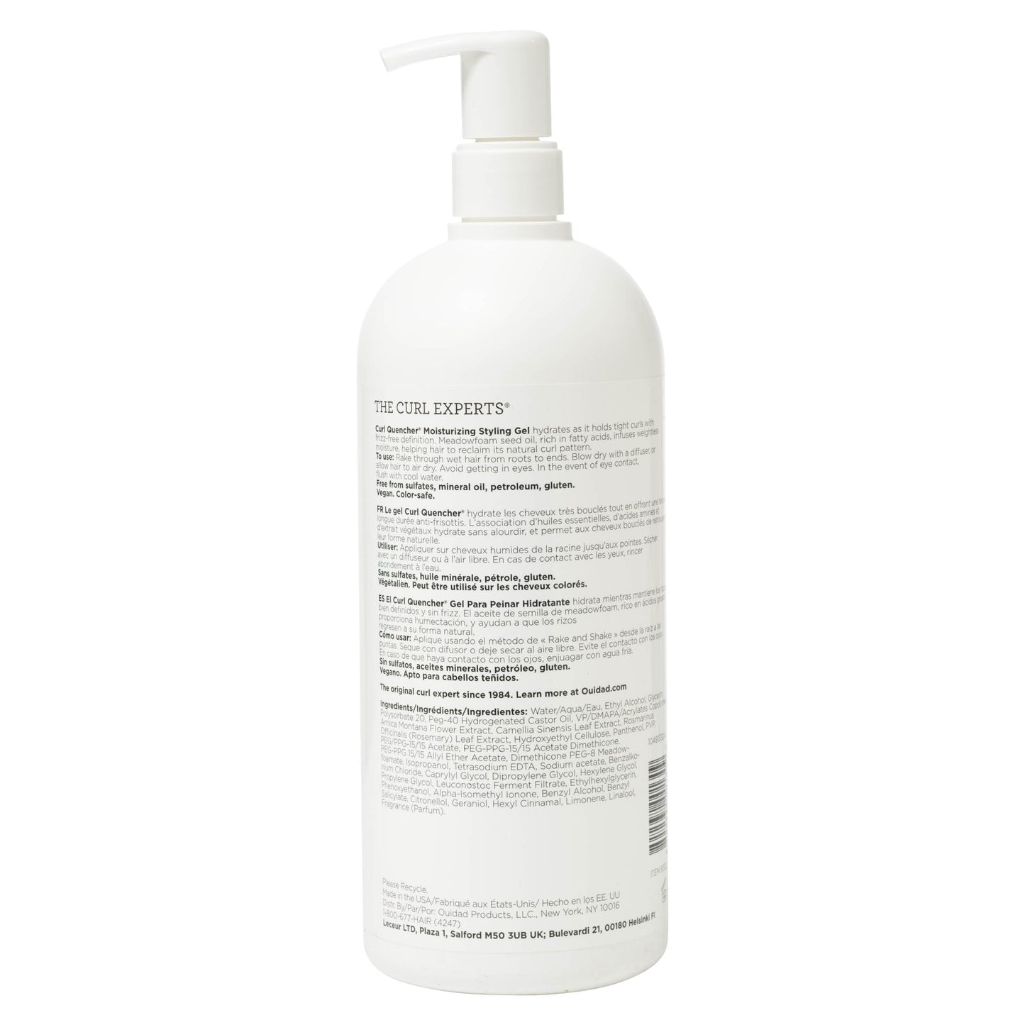 Ouidad Curl Quencher Moisturizing Styling Gel for Tight Curls – Adds Flexible Hold, Bounce, and Frizz-Free Definition to Curly Hair, Hydration & Moisture, Sulfate & Mineral Oil Free