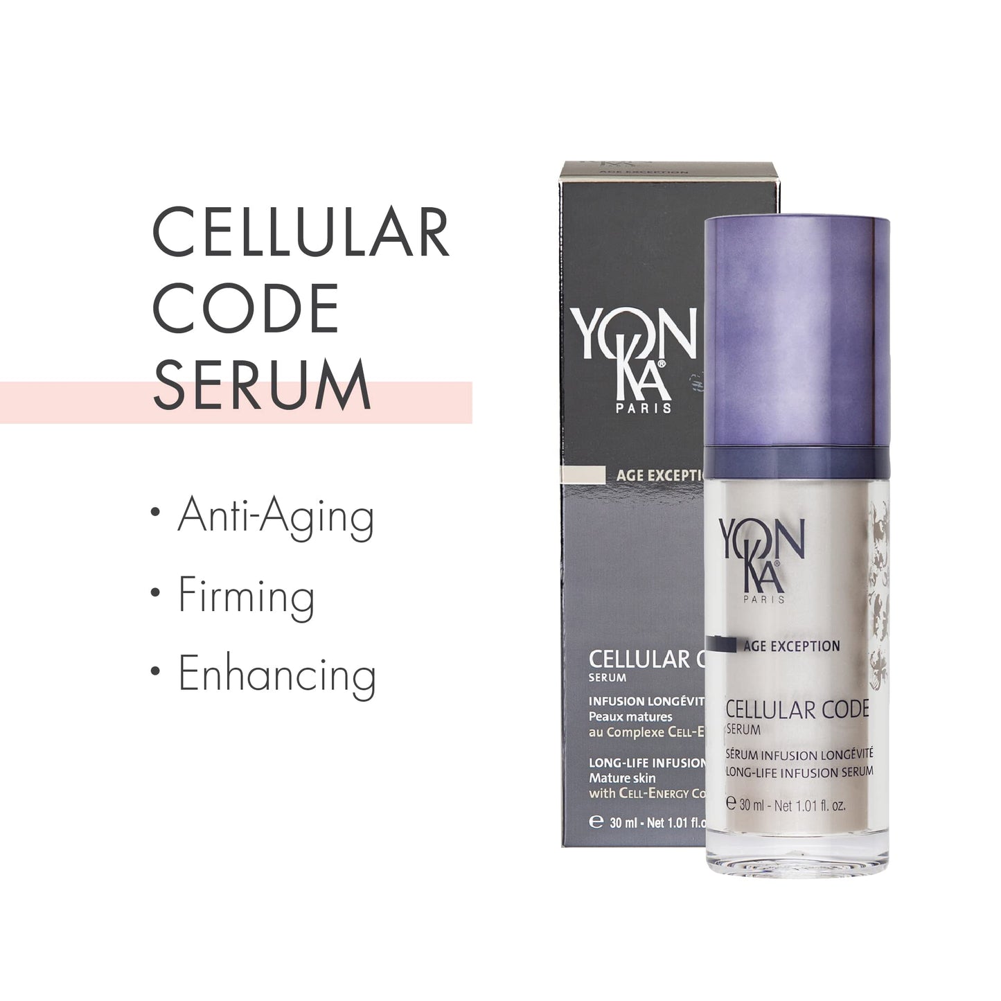 Yonka Cellular Code Serum | Anti-Aging Face Serum | Firm Skin and Soften Appearance of Wrinkles with Cell-Energy Natural Youth Complex | Paraben-Free | 1.01 fl oz