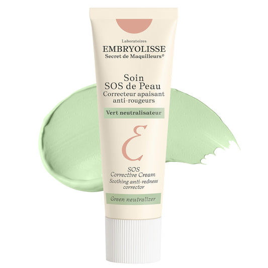 Embryolisse SOS Corrective Cream, Anti-Redness Face Moisturizer and Color-Correcting Makeup Primer with Hyaluronic Acid. Vegan, 1.01 Fl Oz