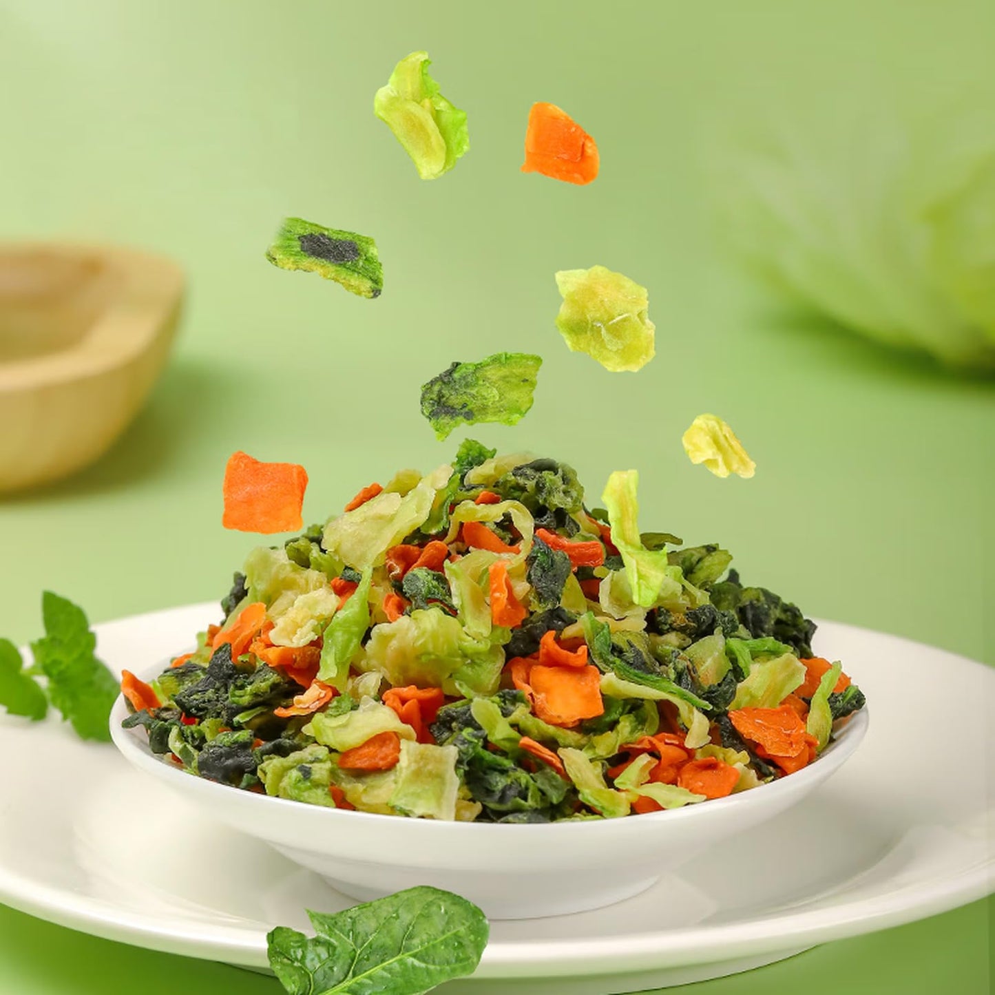 BAYUEDEGUA-Dehydrated Vegetable Dried 300g/10.58oz Mixed Vegetable Pack,Suitable for kitchen,Camping,Convenience food. Serve with soup,Noodles,Rice,Congee and cakes.