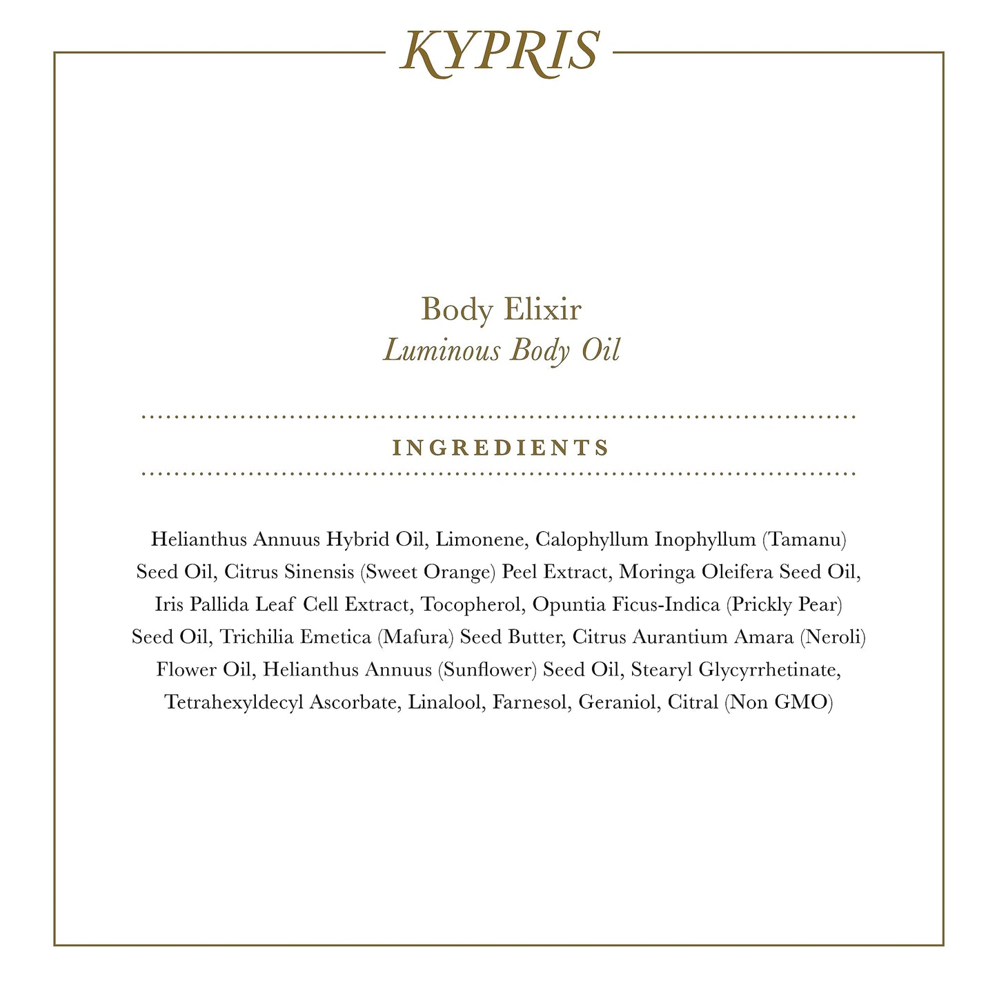 KYPRIS Body Elixir Inflorescence Moisturizes