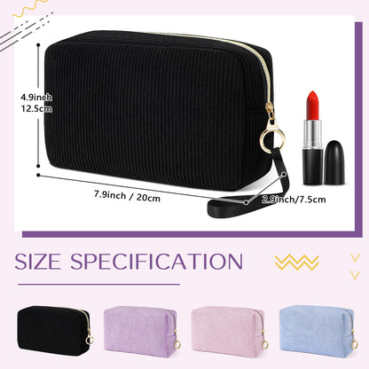 Tampon Holder for Purse, Corduroy Period Bag Sanitary Napkin Storage Bag for Girls Womens, Portable Feminine Emergency Pad Period Pouch(Black)