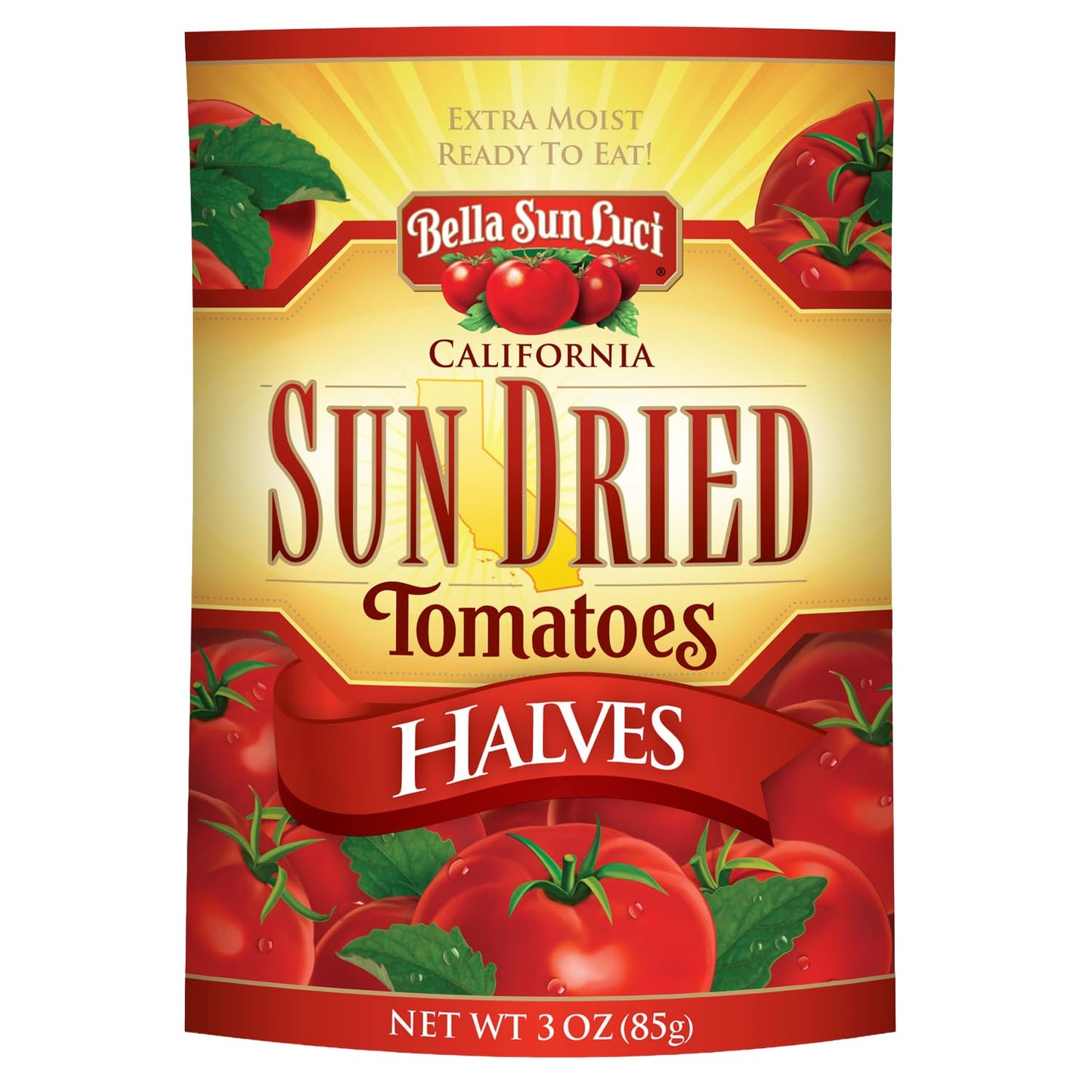 Bella Sun Luci Sun Dried Tomato Halves, Mediterranean Style Sun-Ripened Tomatoes, Kosher, Vegan, Gluten-Free, Premium Ingredient for Pasta, Pizza, Salads, Sandwiches & Appetizers
