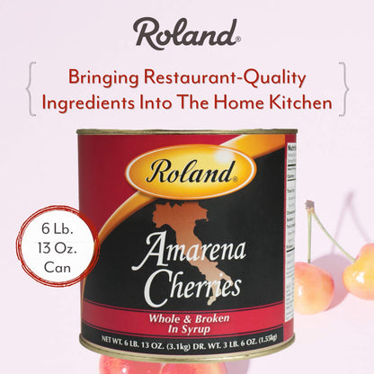 Roland Foods Whole Pitted Amarena Cherries in Syrup, Specialty Imported Food, 6.83 Pound Can, Pack of 1