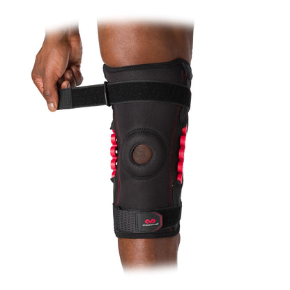 McDavid NRG Max Support Knee Brace, Compression Brace w/Spring Hinges for Injury Recovery, Pain, Fits Right or Left Leg