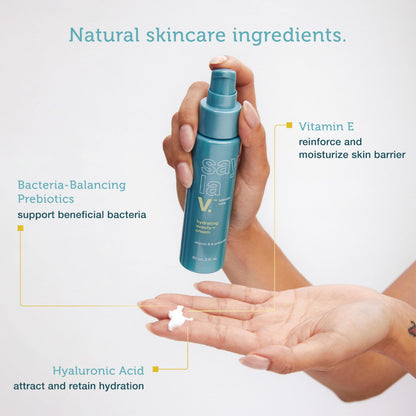 SAY LA V. Hydrating Veauty Cream, Intimate Vulva Moisturizing Skincare for Dryness with Prebiotics, Hyaluronic Acid, Vitamin E, pH Balanced, Fragrance-Free, Gyno & Derm Tested, 2 Fl Oz