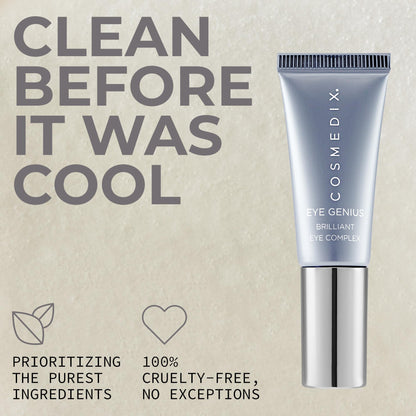 COSMEDIX Brilliant Under Eye Cream for Dark Circles & Puffiness - Firming Eye Serum for Fine Lines, Wrinkles & Puffy Eyebags