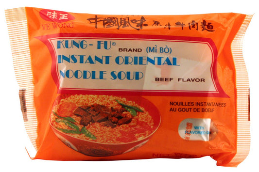 Kung-fu Instant Oriental Noodle Soup Beef Flavor (Mi Bo) - 3 Oz