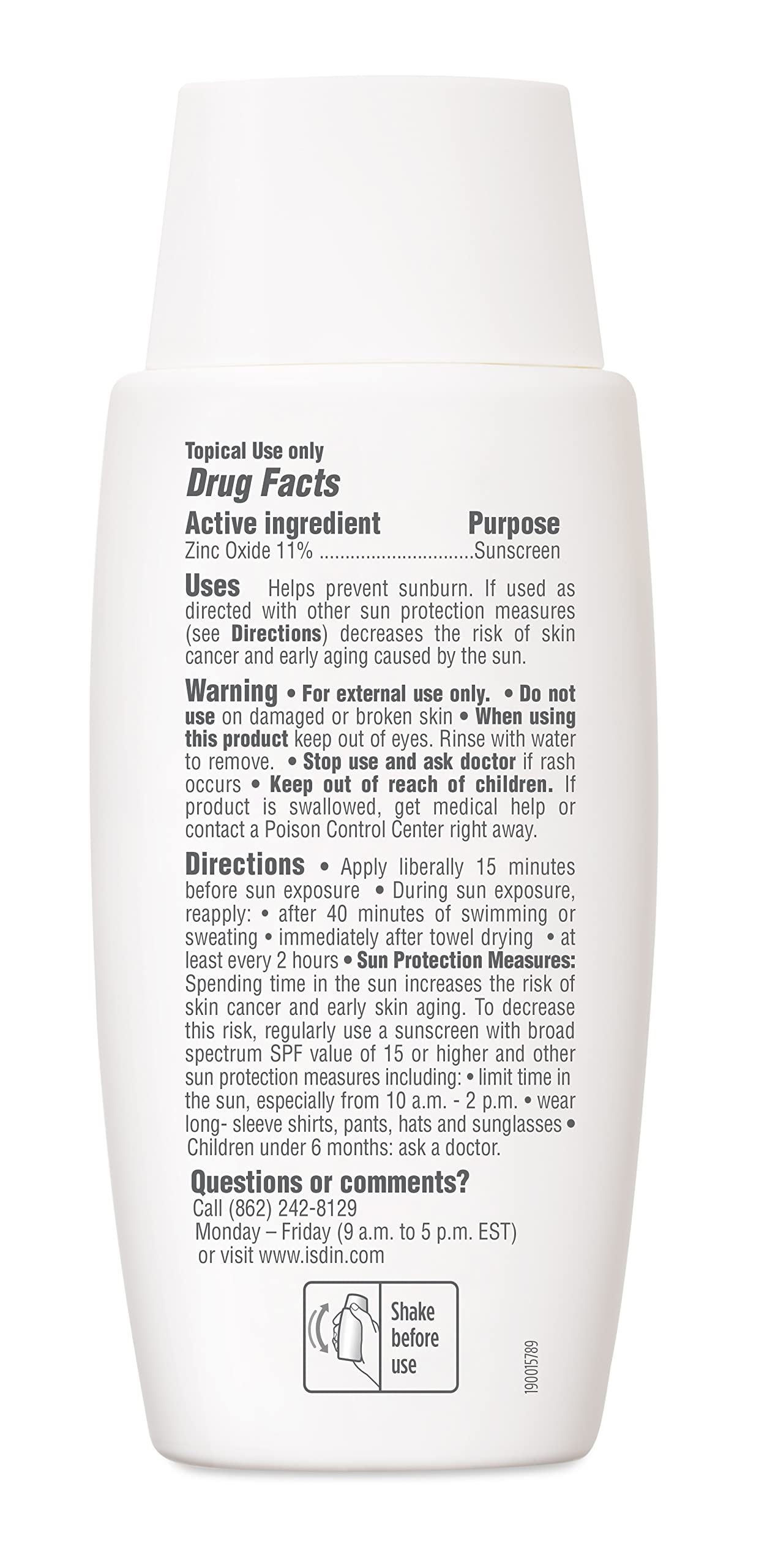 ISDIN Eryfotona Actinica Zinc Oxide sunscreen with 100% mineral UV filter Broad Spectrum SPF 50, No White Cast, Suitable for Sensitive Skin, 3.4 Fl Oz