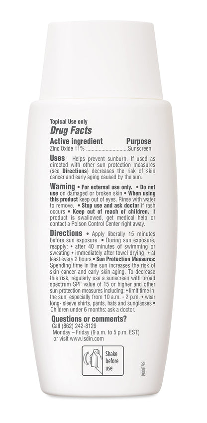 ISDIN Eryfotona Actinica Zinc Oxide sunscreen with 100% mineral UV filter Broad Spectrum SPF 50, No White Cast, Suitable for Sensitive Skin, 3.4 Fl Oz