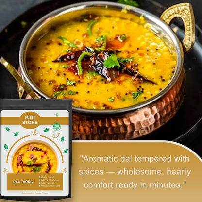 KDI Store Dal Tadka, Ready to Eat Indian Lentil Curry, USDA Organic, Freeze Dried, Fully Cooked, 55g