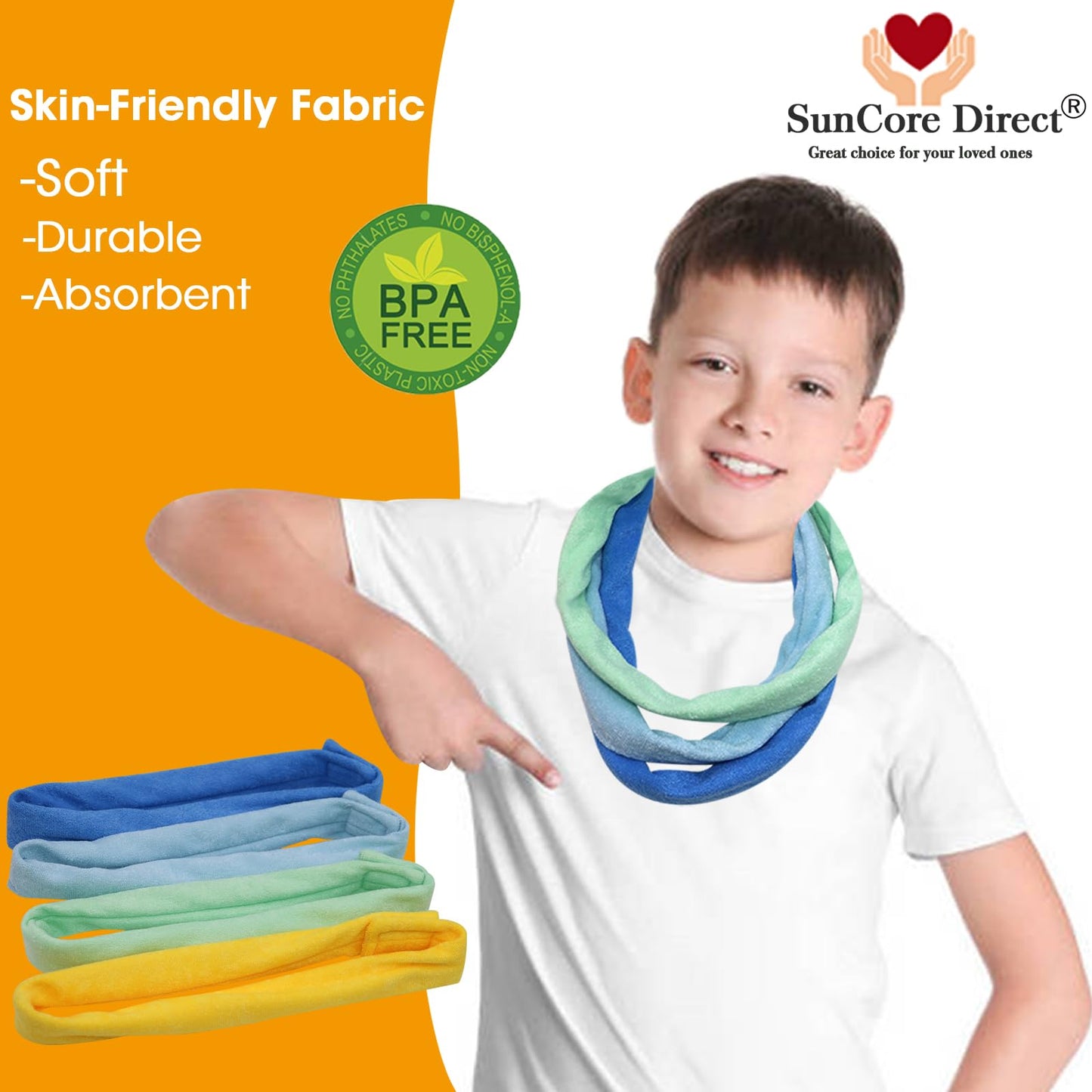 Chew Necklace for Sensory Kids, 8 Pack Terry Cloth Teething Chewy Necklaces for Boys Girls to Chewing, Absorbent Fabric Bands Sensory Products for Chewers with Autism, ADHD, SPD, fidgeting, Anxiety
