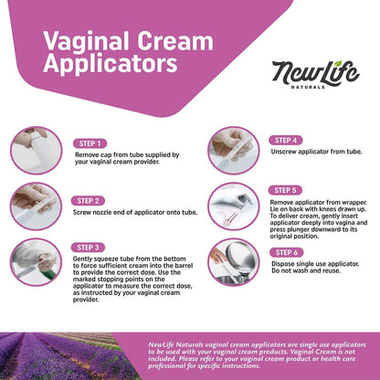 Disposable Plastic Vaginal Applicator Pack: Hygienic Threaded Injector to Fit Preseed Lubricant, Estrace, Personal Lube and OTC Gel or Cream Products - With Dosage Measurements - 30 Pack