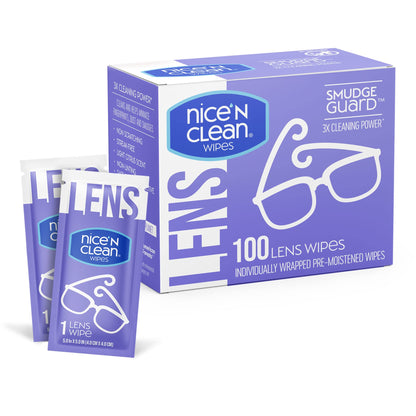 Summer's Eve Simply Sensitive Feminine Wipes, 32 Count (4 Pack) + Nice 'N Clean SmudgeGuard Lens Wipes, 100 Count
