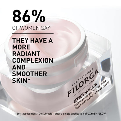 Filorga Oxygen-Glow Super-Perfecting Radiance Daily Skin Cream, Hydrating Treatment with a Moisturizing Boost of Hyaluronic Acid and Detoxifying Enzymes for a Flawless, Wrinkle Free Face, 1.69 fl. oz.