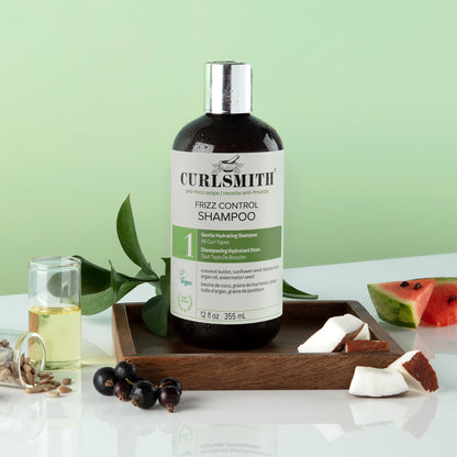 CURLSMITH Frizz Control Shampoo - Frizz-Fighting Shampoo for Curls, Removes Build-Up, For All Curl Types, Vegan & Cruelty Free