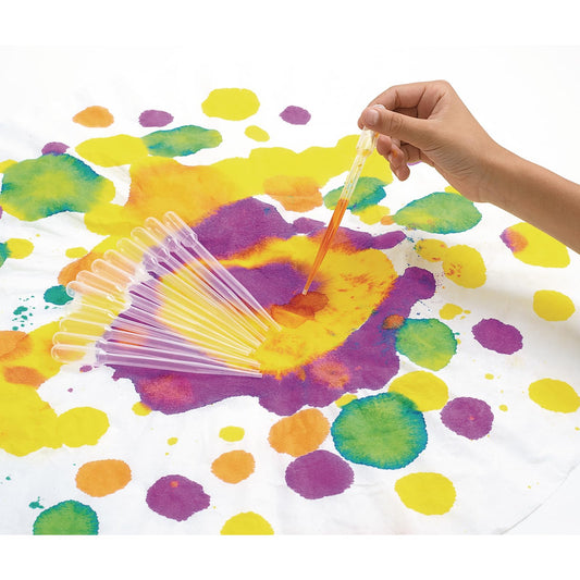Colorations Super Safe 1-Piece Transparent Plastic Paint Dropper Pipettes For Kids - Set of 12