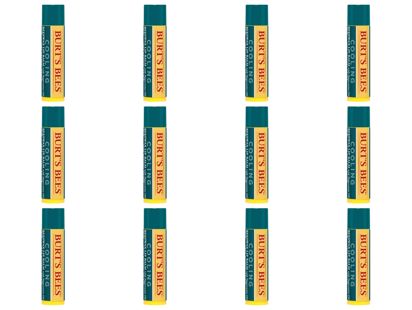 Burt's Bees Cooling Lip Balm w/Peppermint Oil 12 Count Value Pack