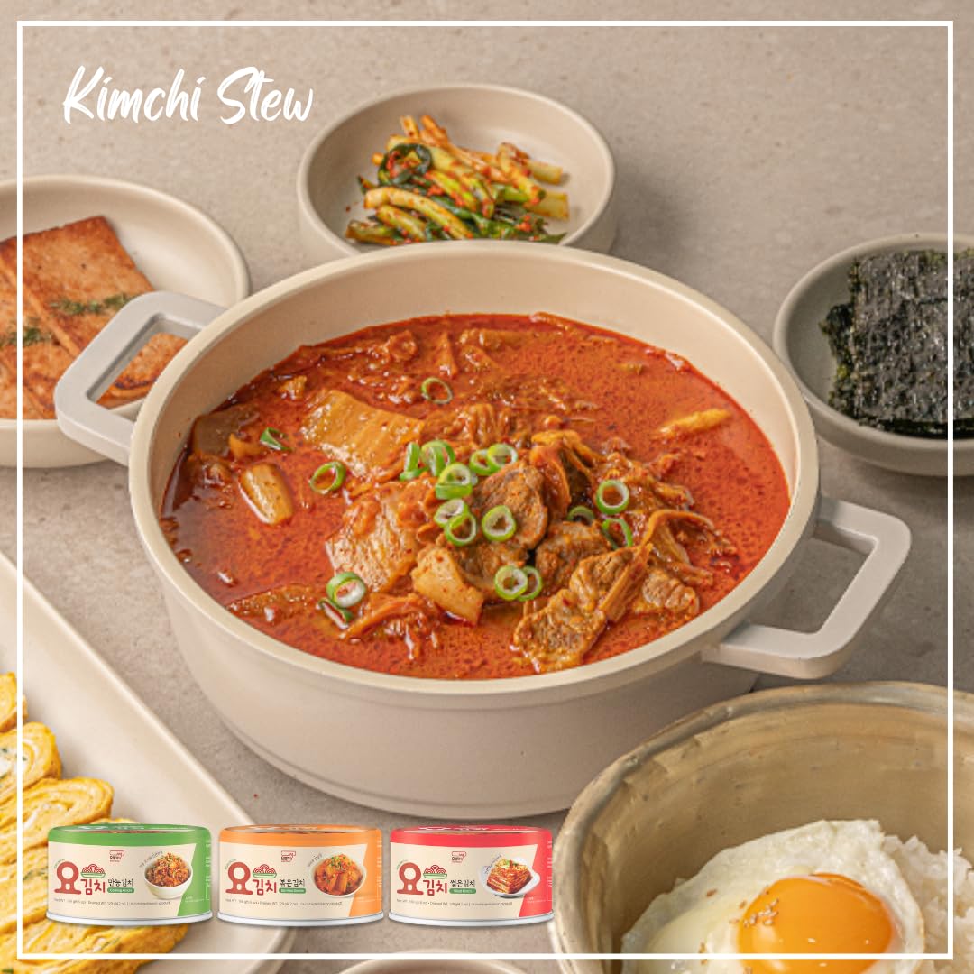 YOPOKKI Korean Canned fermented Kimchi napa Cabbage (4 EA, Original taste)
