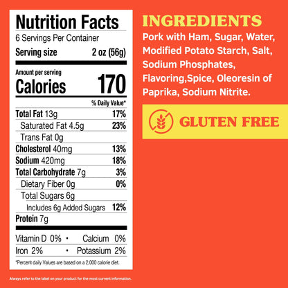 SPAM with Tocino Seasoning, 7 Grams of Protein Per Serving, 12 oz Can (12 Pack)