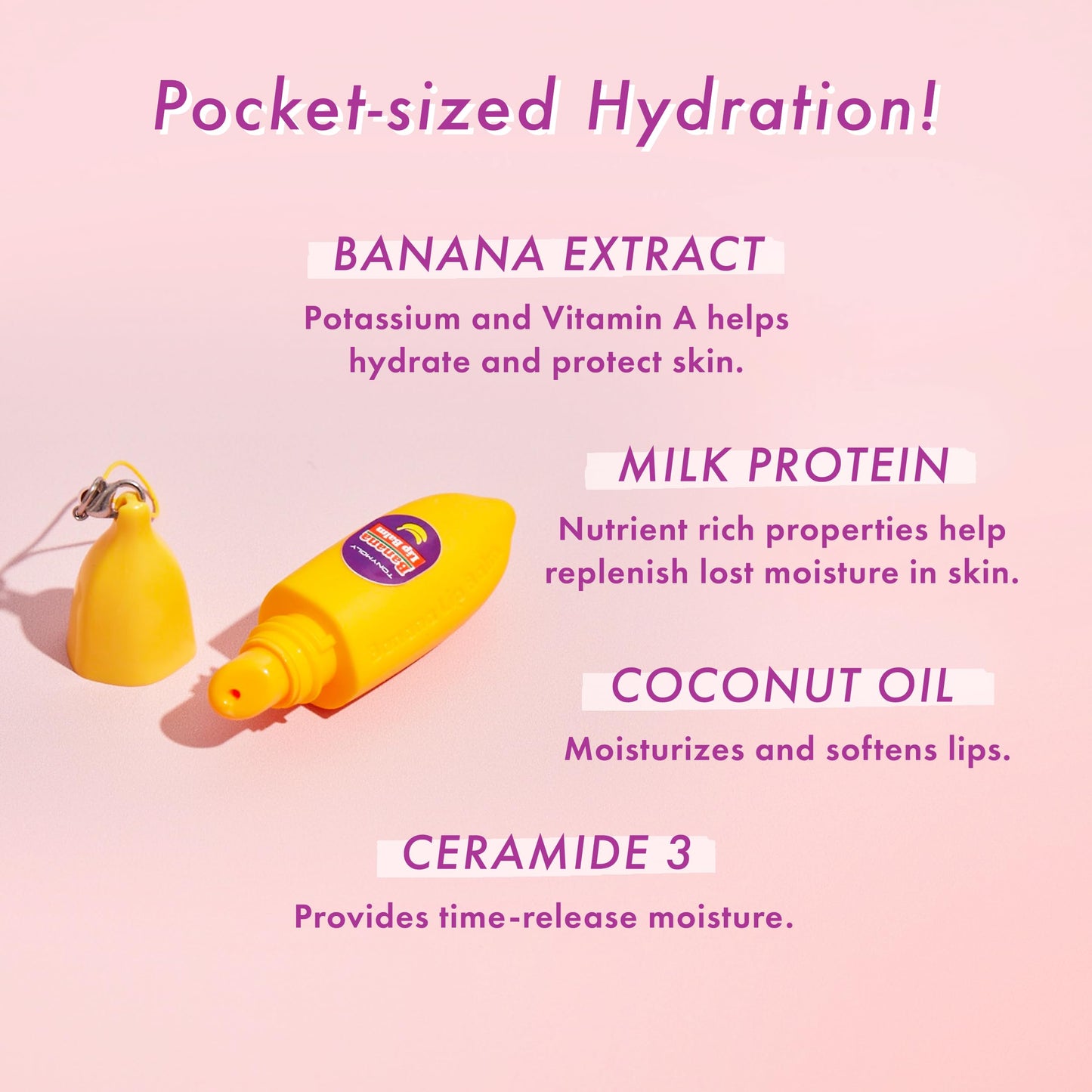 TONYMOLY Magic Food Banana Mini Lip Balm, Hydrating & Moisturizing Korean Lip Care with Shea Butter & Vitamin E, Travel Size, Fruit-Infused Lip Treatment
