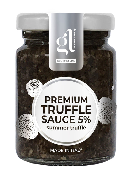 GL Truffle GOURMET LINE Premium Minced Black Truffle Sauce, Larger Size, Salsa Tartufata, Black Truffle Pate, Truffle Zest, An Indulgent Delight from Italy, 180 gm (6.4 oz)