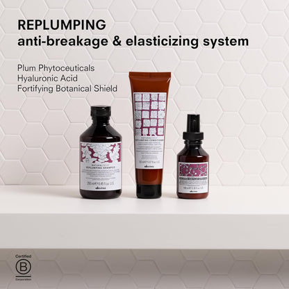 Davines Naturaltech Replumping Hair Filler Superactive, Moisturizing for Fine Hair Lacking Elasticity - With Plum Phytoceuticals - Thickens & Plumps Hair, Travel Size, 3.38 Fl Oz