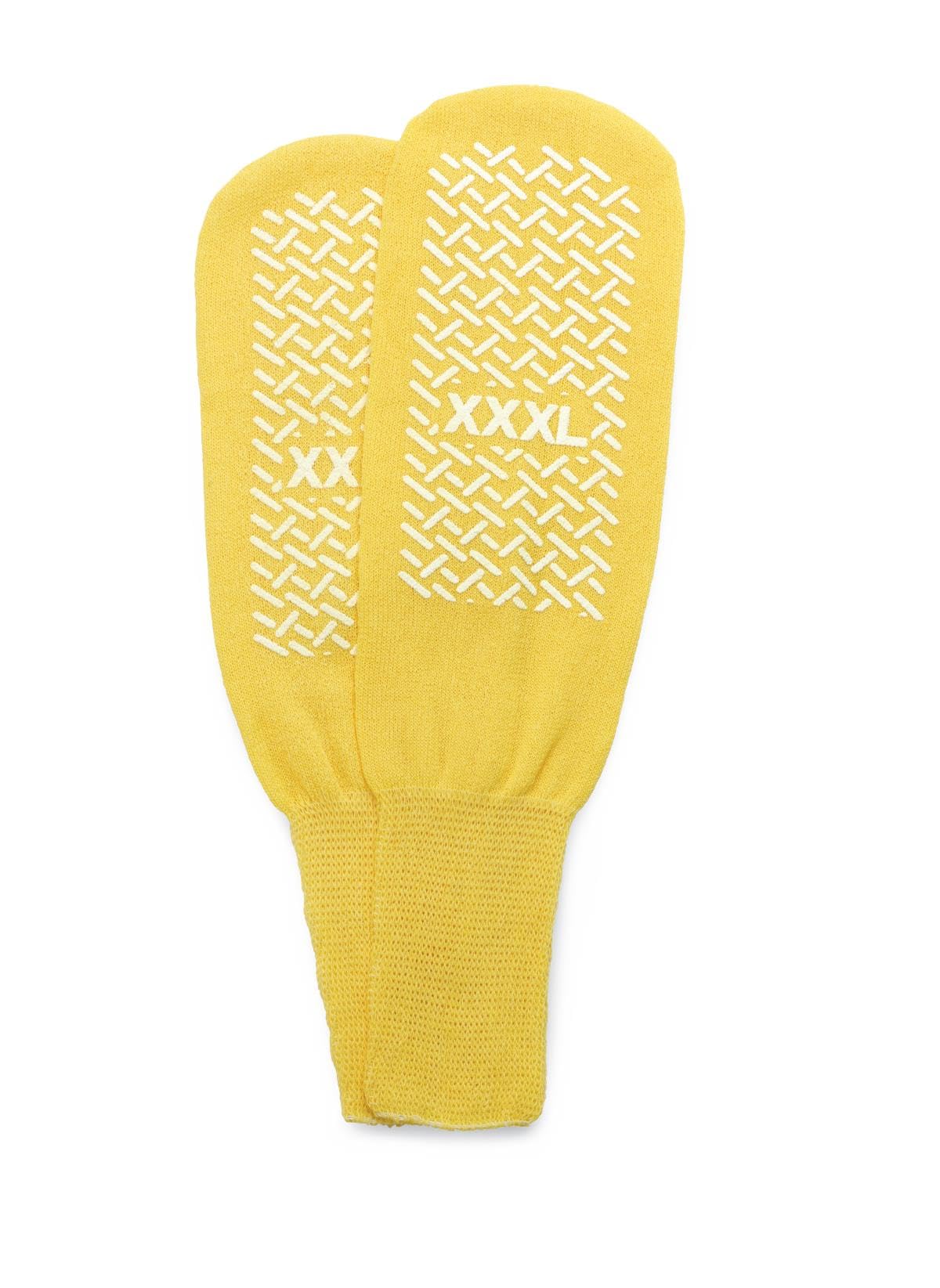Medline Double-Tread Patient Slippers, Terry Inside, Yellow, Bariatric, 48 Pairs per Case