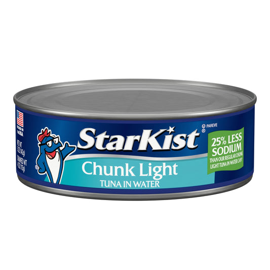 StarKist 25% Less Sodium Chunk Light Tuna In Water, 5 Oz Can, 5 Oz