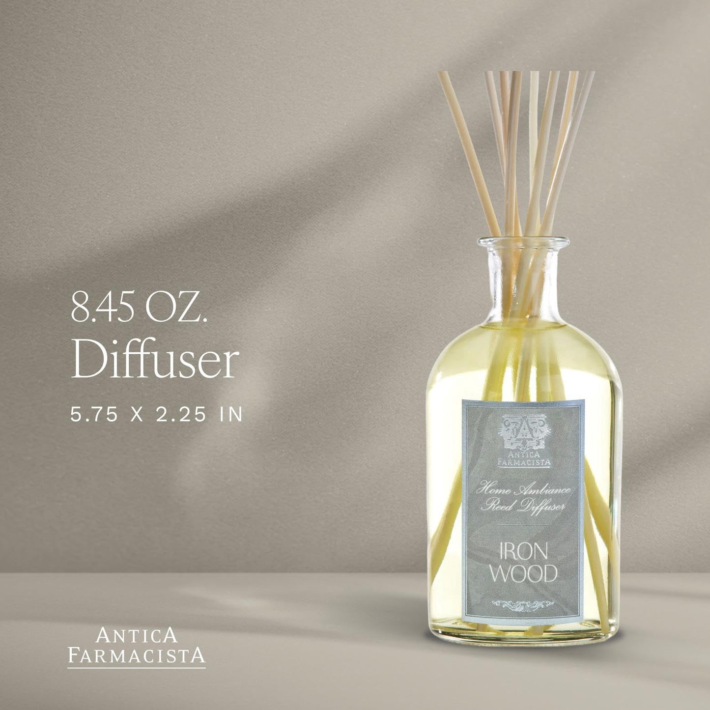 Antica Farmacista Home Ambiance Diffuser - Long-Lasting Reed Scent Diffuser - Luxury Room Freshener Gift - Ironwood, 8.45 fl oz