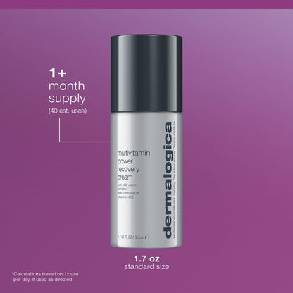 Dermalogica MultiVitamin Power Recovery Face Cream, Hydrating Facial Moisturizer with Antioxidants - Preventing Signs of Skin Aging, 1.7 fl oz