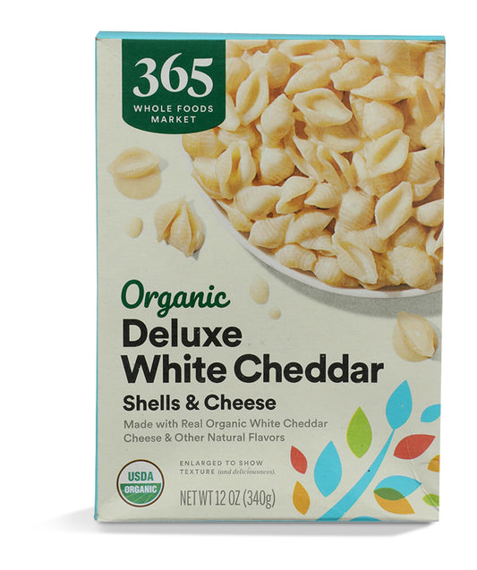365 by Whole Foods Market, Organic White Cheddar Shells and Cheese Deluxe, 12 Ounce