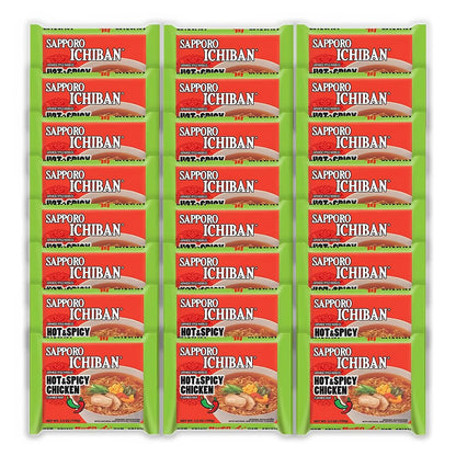 Ramen Noodles, Hot & Spicy Chicken Flavor, No. 1 Tasting Japanese Instant Noodles (3.5 Oz. x 24 packs) | 24 Pack Case