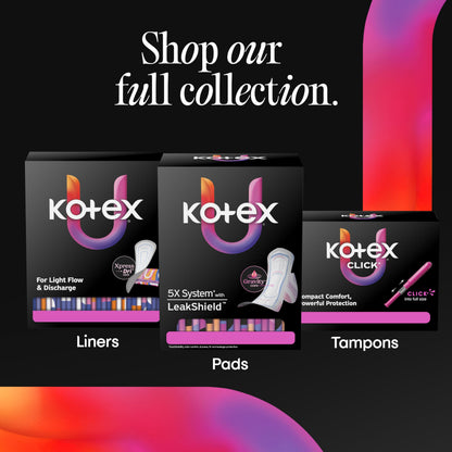 Kotex Ultra Thin Pads with Wings, Heavy Absorbency, 46 Count (Packaging May Vary)
