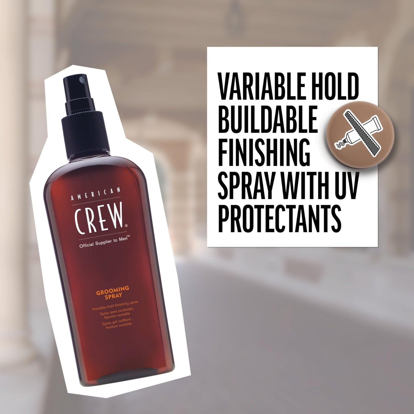 American Crew Men's Hair Spray, Variable Hold Grooming Styling Product, 8.45 Fl Oz