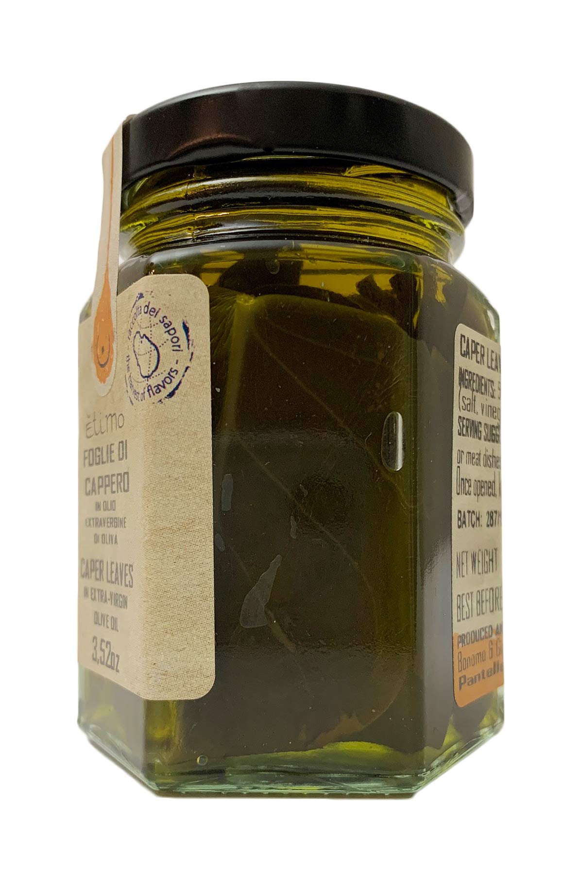 Etimo Pantelleria Caper Leaves in Extra Virgin Olive Oil 3.52 Ounces