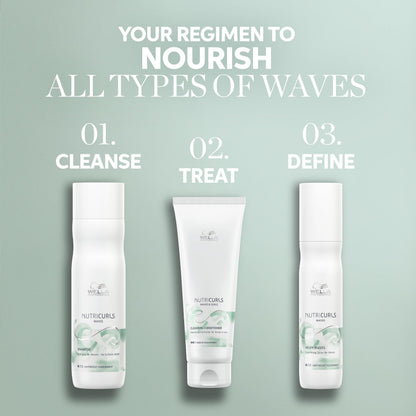 WELLA PROFESSIONALS Nutricurls Shampoo for Waves Formulated with Nourish-In Complex Nourish and Define Without Sulfates