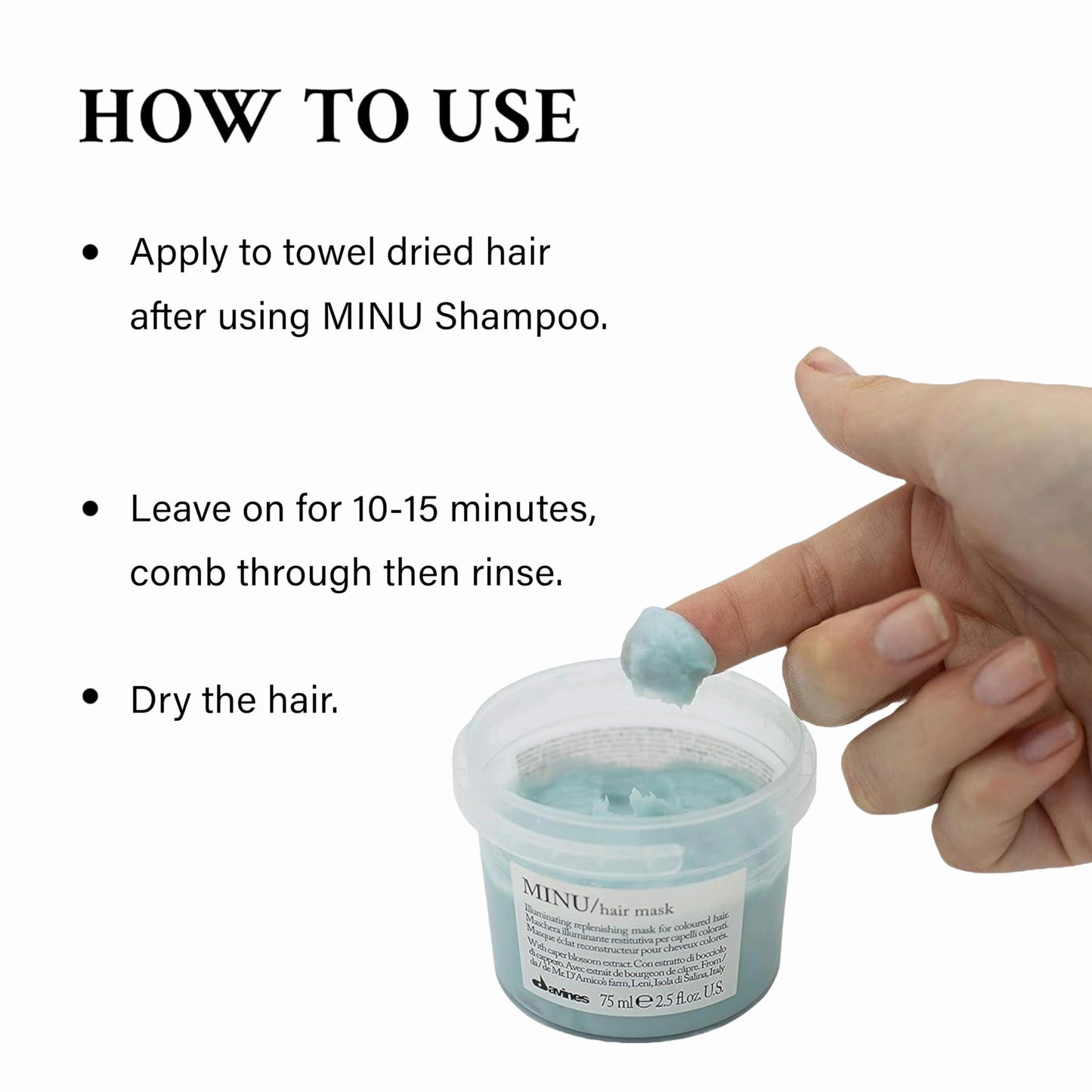 Davines MINU Hair Mask | Nourish and Brighten Color Treated Hair | Smooth and Add Shine