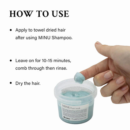 Davines MINU Hair Mask | Nourish and Brighten Color Treated Hair | Smooth and Add Shine