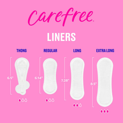 Carefree Panty Liners for Women, Regular, Wrapped, Unscented, 20ct | Pantiliners, Carefree Liners, Daily Liners for Women, Light Periods and Leaks, 8-Hour Odor Control | 20ct (Packaging May Vary)