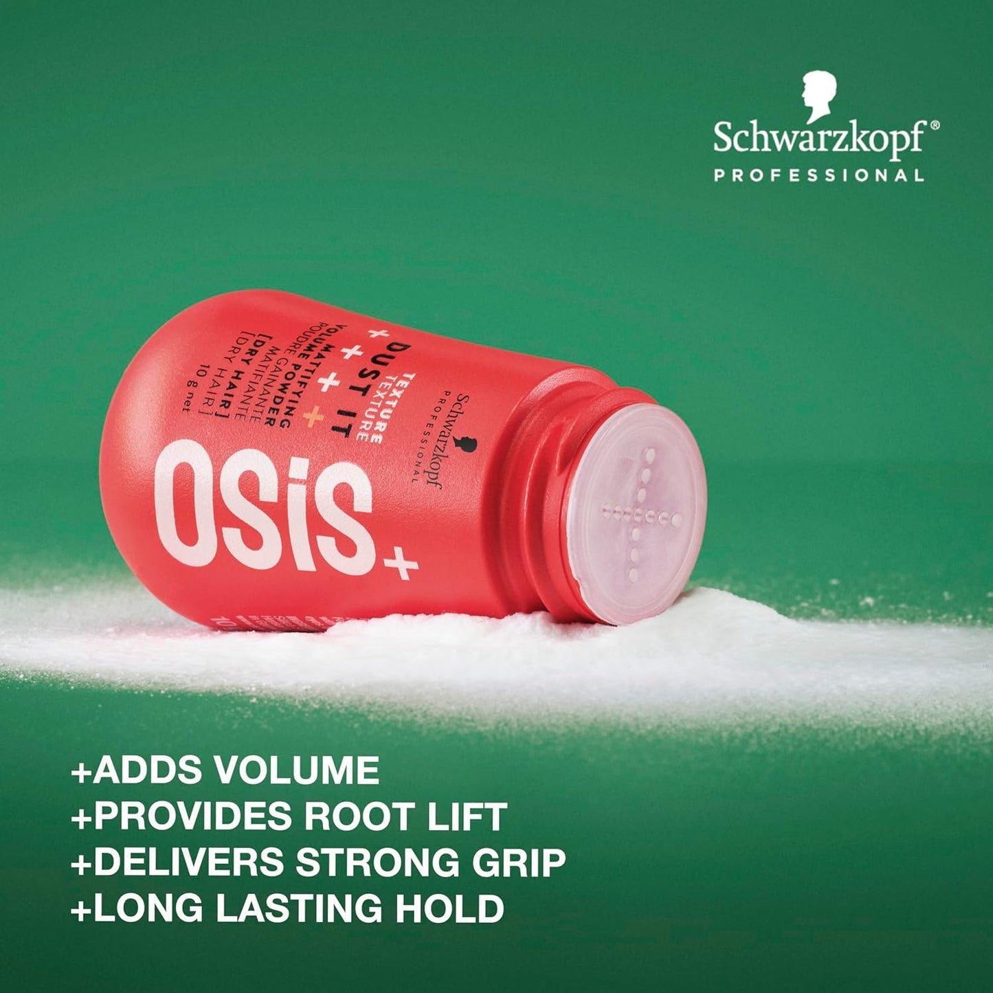 OSiS+ Dust It - Mattifying and Texturizing Volume Powder – Long-Lasting Hold, Strong Control and Separation for Different Hair Styles