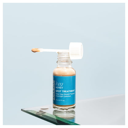 Hey Honey Skincare Be Clear - Acne Spot Treatment Overnight, Pimple Drying Lotion, Use Over Zits Whitehead & Blemishes 1 OZ