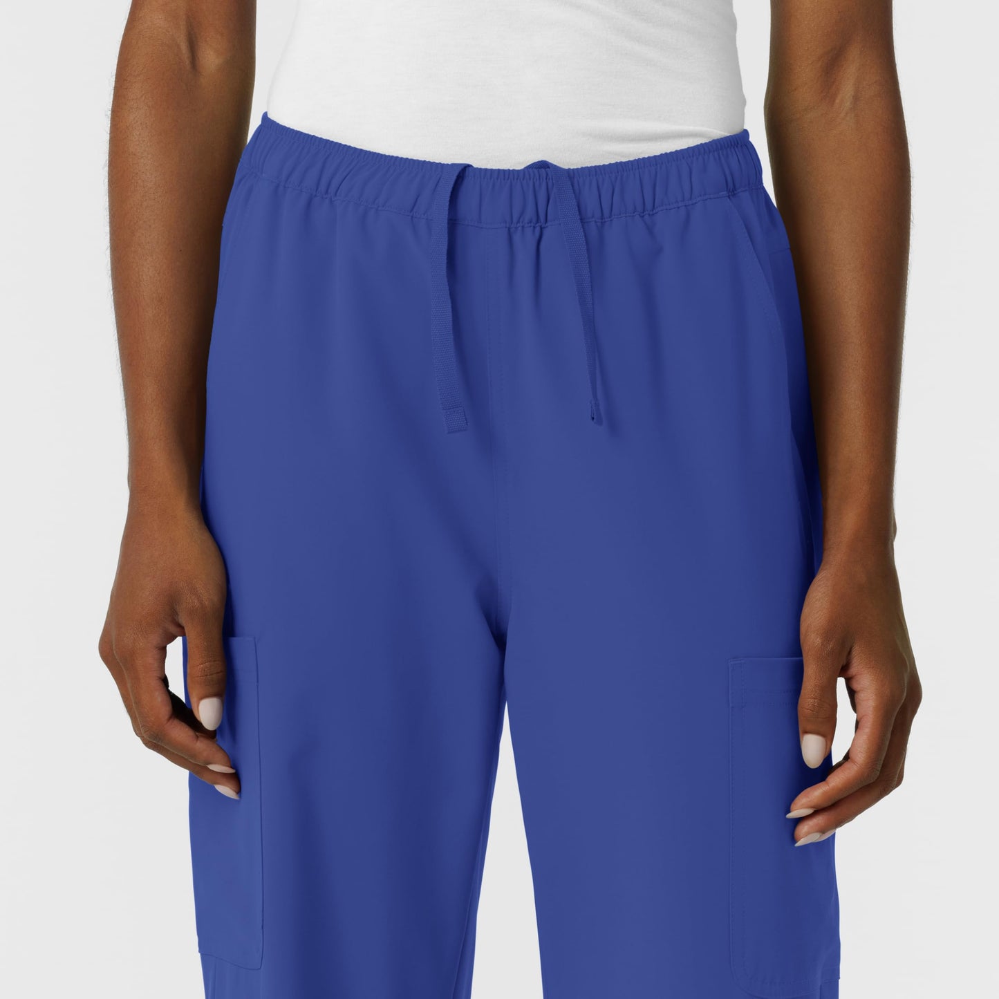 Wink NURTUR Scrubs for Women, Straight Leg Cargo Scrub Pant - Galaxy Blue, L Petite