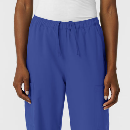 Wink NURTUR Scrubs for Women, Straight Leg Cargo Scrub Pant - Galaxy Blue, L Petite